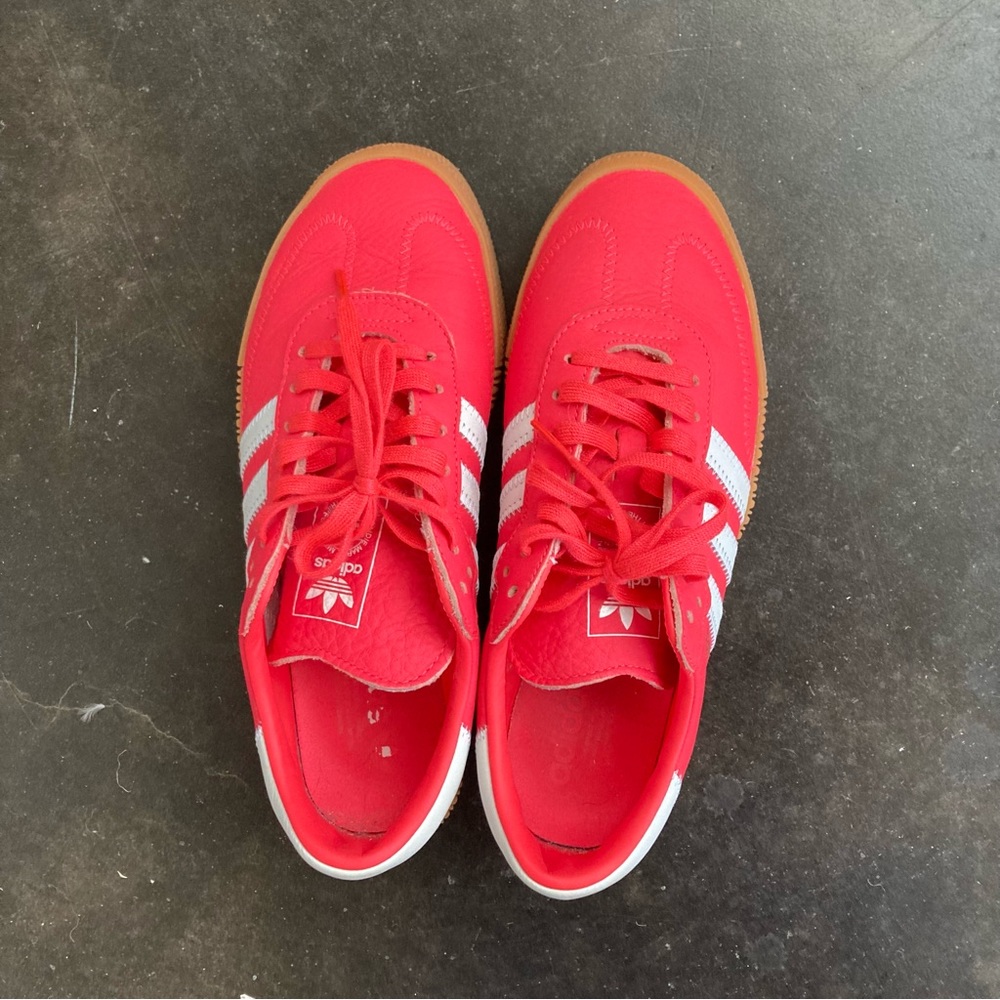 Adidas Samba size 8.5 neon coral leather